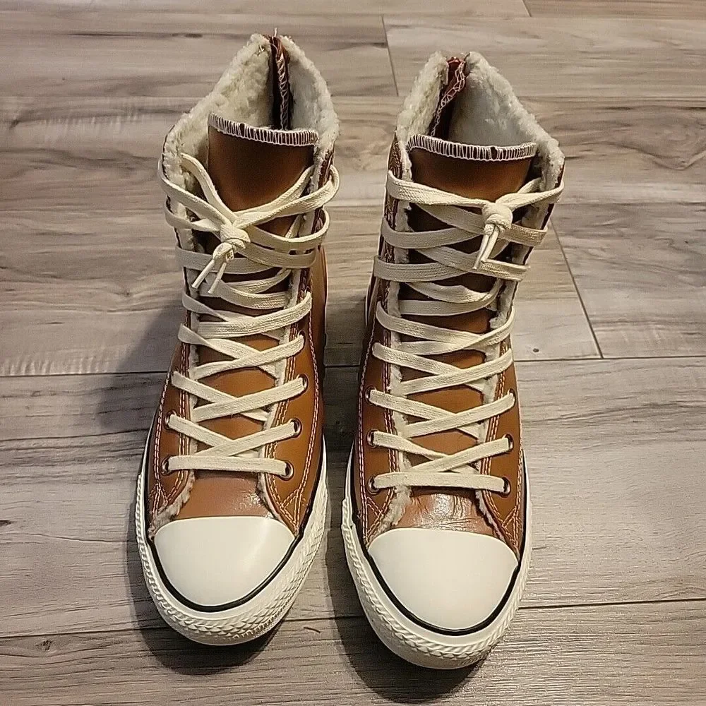 Converse All‎ Star Leather High Top Sneakers Junior Youth 5.5 Shoes 653390C
